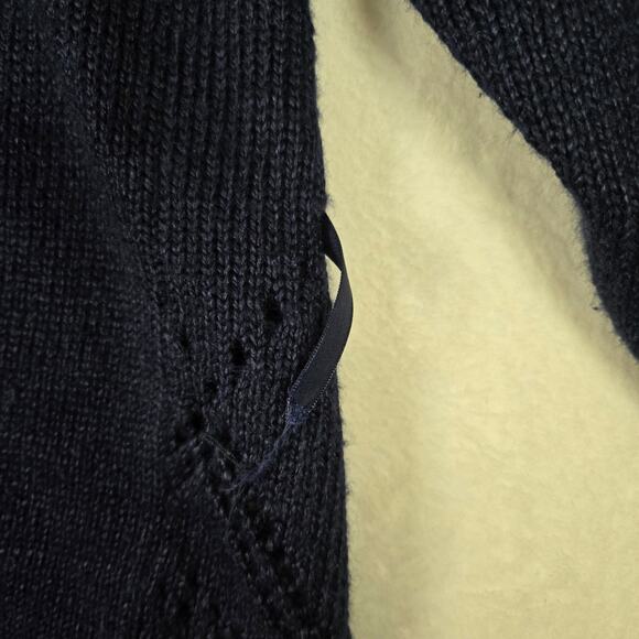 VTG Jantzen Classics Hand Embroidered V-neck Sweater Womens Large Navy Blue 0735 - Picture 10 of 11